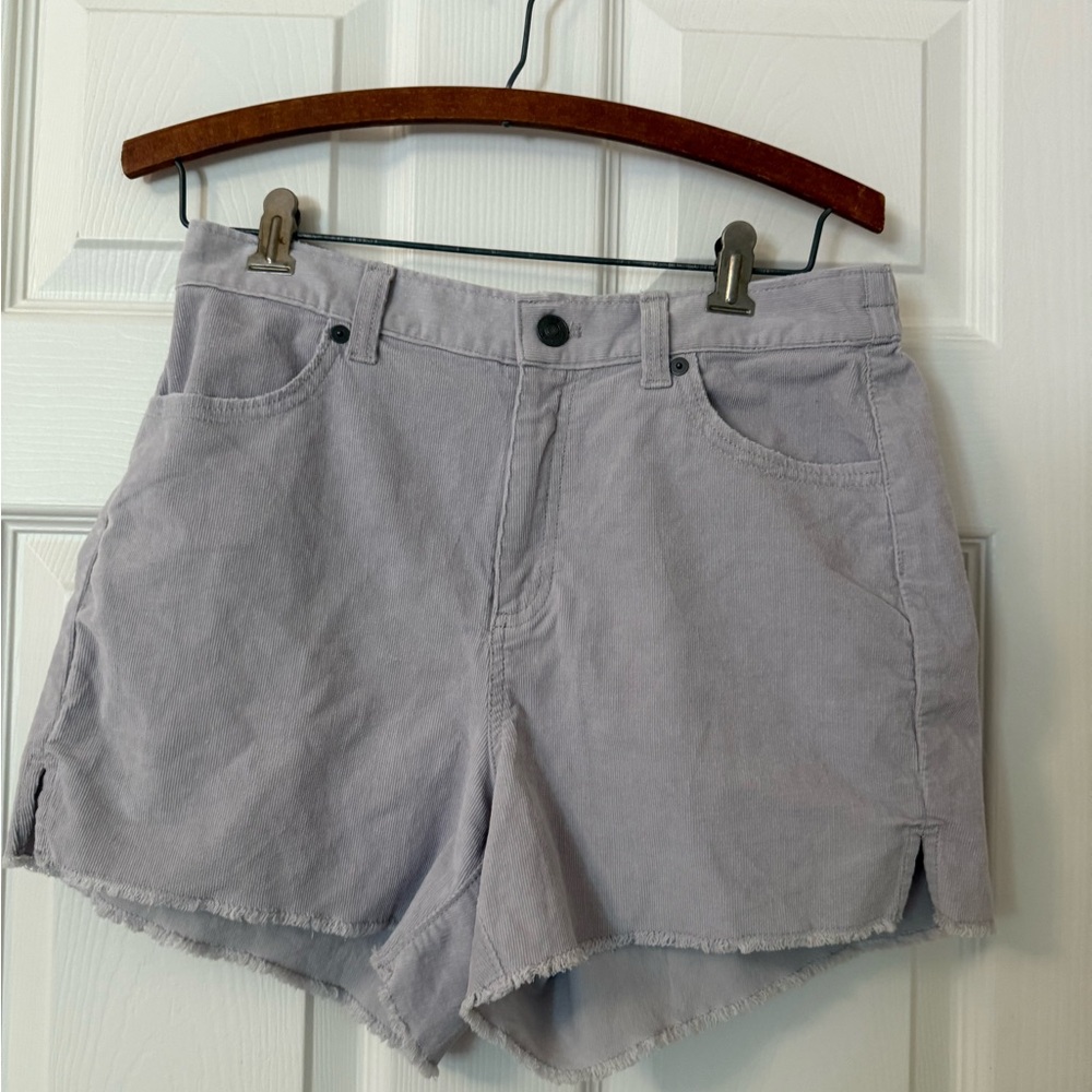 Aerie High Waisted Corduroy Shorts - Size Medium “Stellar” (light grey)